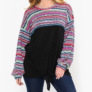 Take it to Heart Serape Tie Knot Top